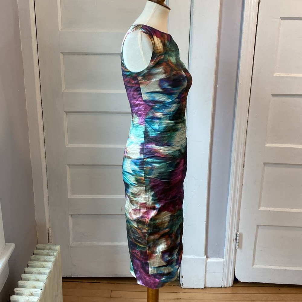 Nicole Miller Motion Blur Metallic Midi Dress, Size 2 - Picture 7 of 17